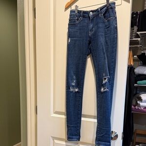 Levi's Classic Blue Ripped Skinny Jeans